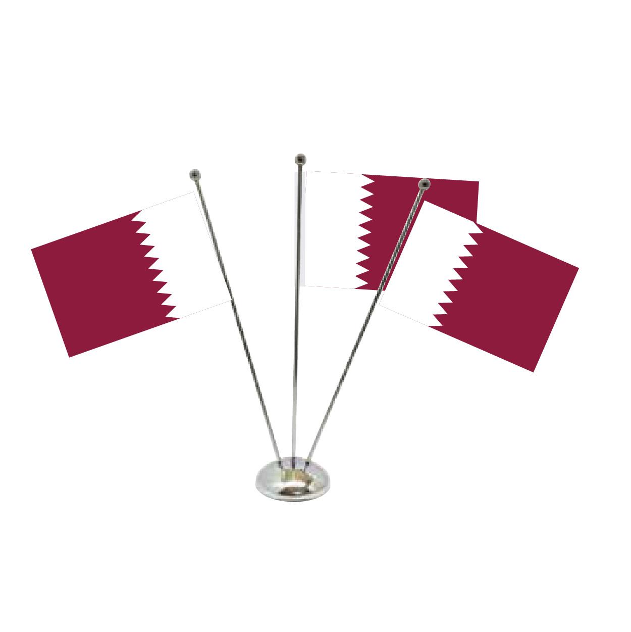 Qatar National Day 3-Piece Satin Flag Set