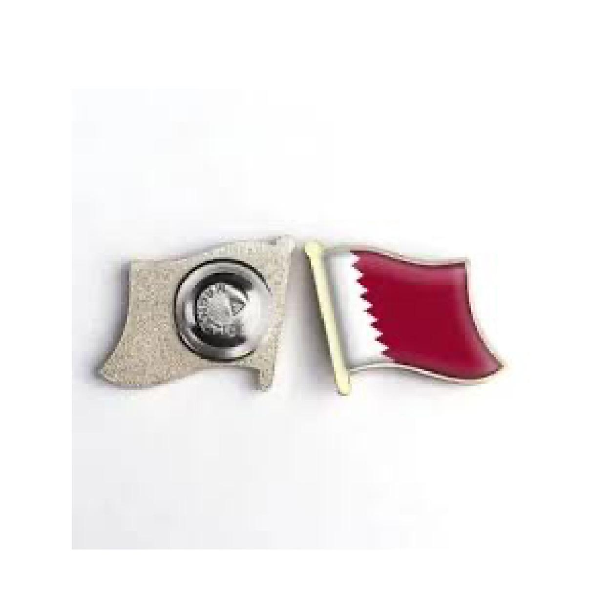 Qatar Twin Emblem Lapel Pin Badge
